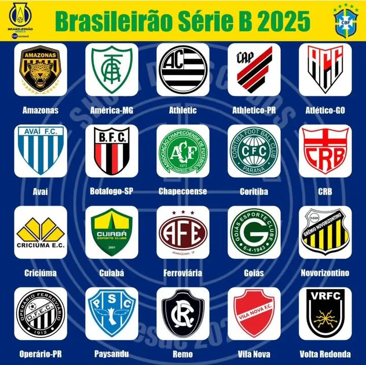 Times da Série B 2025: conheça os 20 clubes que disputam a segunda divisão do Brasileirão