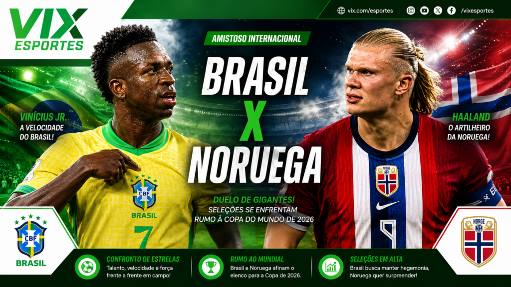 O Brasil mede forças com a Noruega em um duelo decisivo pelas oitavas de final da Copa 2026. Veja o prognóstico e todos os detalhes da partida.