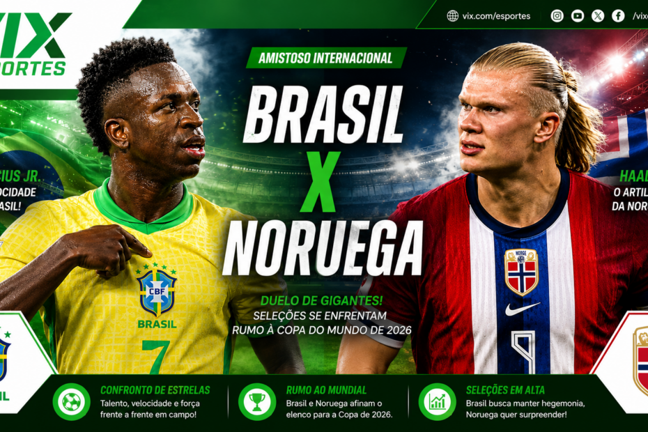 Brasil x Noruega O duelo das oitavas de final da Copa 2026
