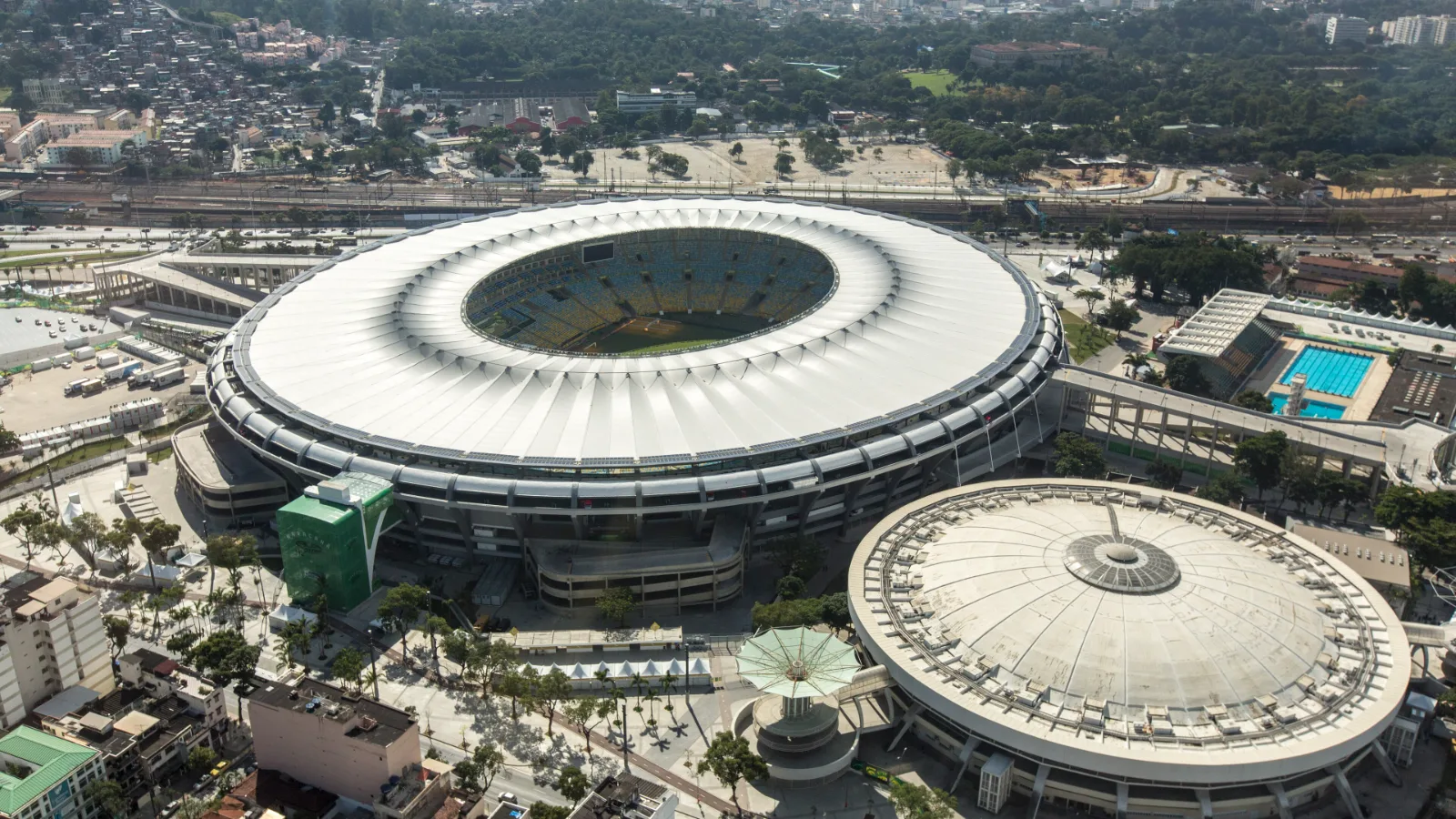 Vista aérea do Estádio do Maracanã, no Rio de Janeiro, palco de Vasco x Boca Juniors